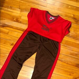 Vintage!!!Puma Red and Brown Sports Outfit